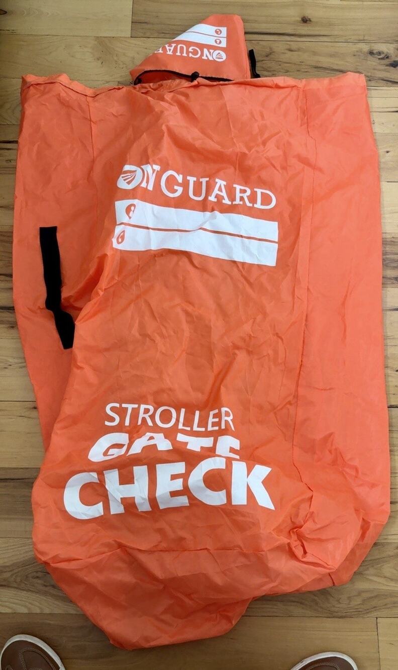 OnGuard Stroller Gate Check Travel Bag Orange Protective Cover w/ Storage Pouch